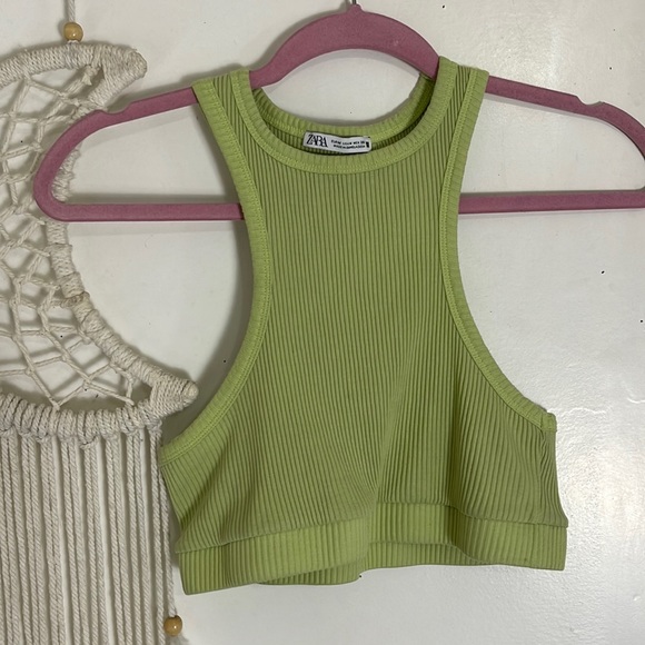 Zara Tops Zara Pastel Green Crop Top Poshmark